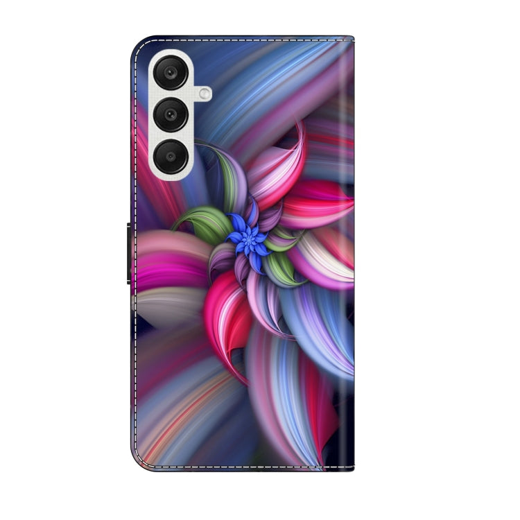 For Samsung Galaxy A25 5G Crystal 3D Shockproof Protective Leather Phone Case(Colorful Flower) by buy2fix