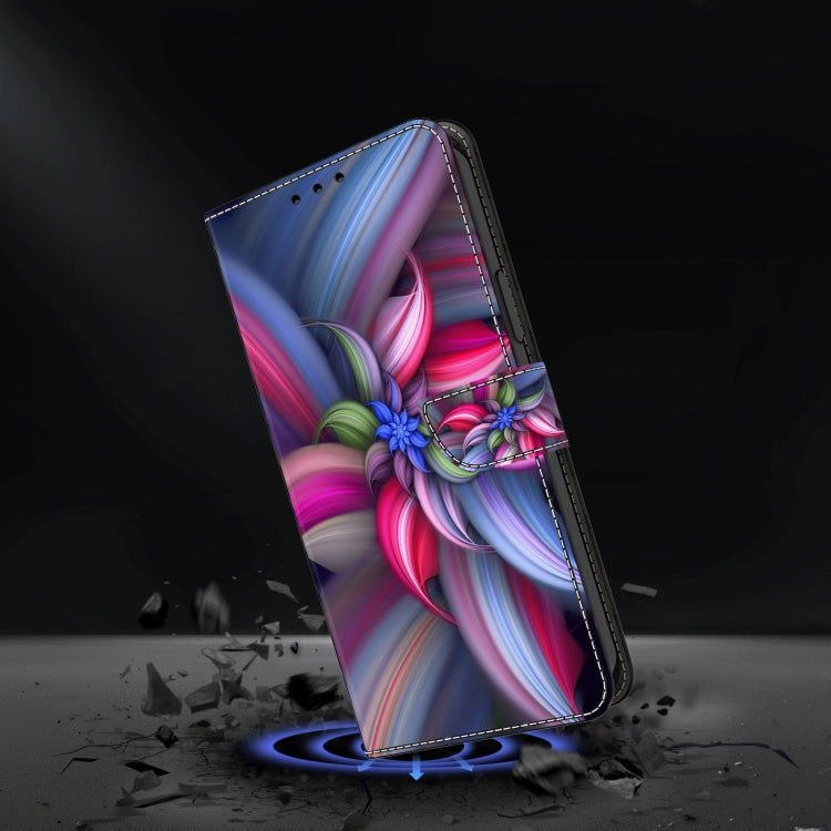 For Samsung Galaxy A25 5G Crystal 3D Shockproof Protective Leather Phone Case(Colorful Flower) by buy2fix