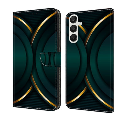 For Samsung Galaxy A35 5G Crystal 3D Shockproof Protective Leather Phone Case(Gold Outline) by buy2fix