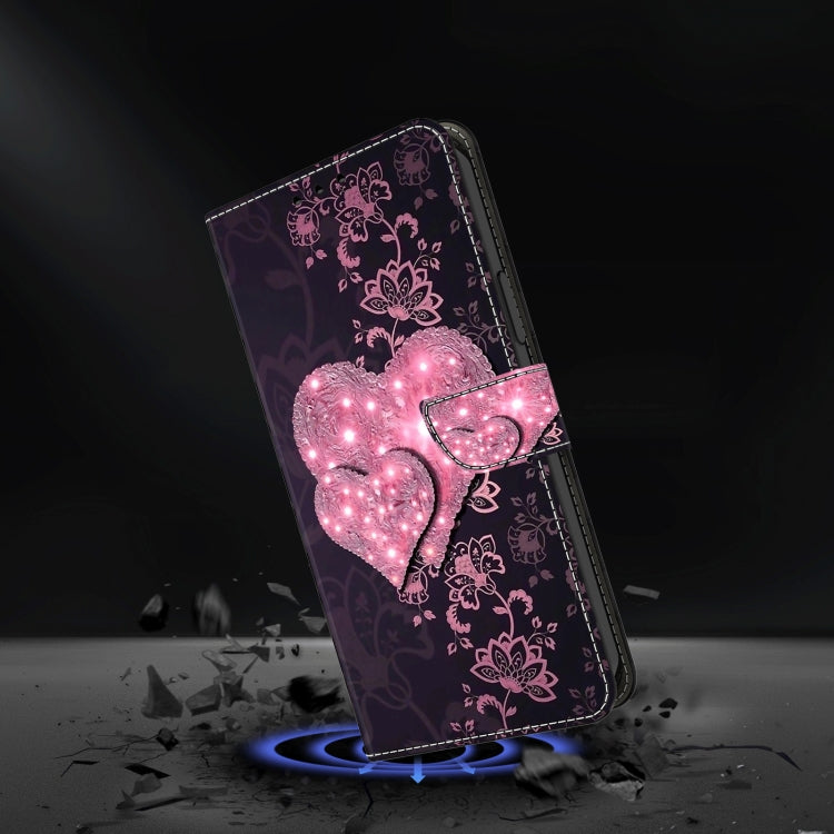 For Samsung Galaxy A35 5G Crystal 3D Shockproof Protective Leather Phone Case(Lace Love) by buy2fix