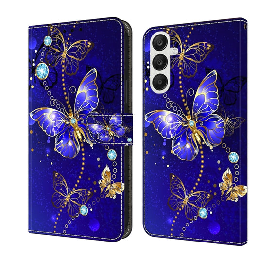For Samsung Galaxy A35 5G Crystal 3D Shockproof Protective Leather Phone Case(Diamond Butterfly) by buy2fix