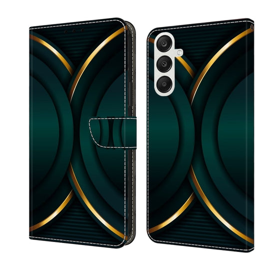 For Samsung Galaxy A55 5G Crystal 3D Shockproof Protective Leather Phone Case(Gold Outline) by buy2fix