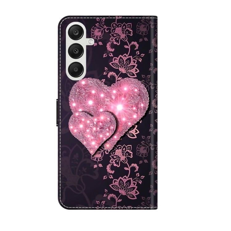 For Samsung Galaxy A55 5G Crystal 3D Shockproof Protective Leather Phone Case(Lace Love) by buy2fix