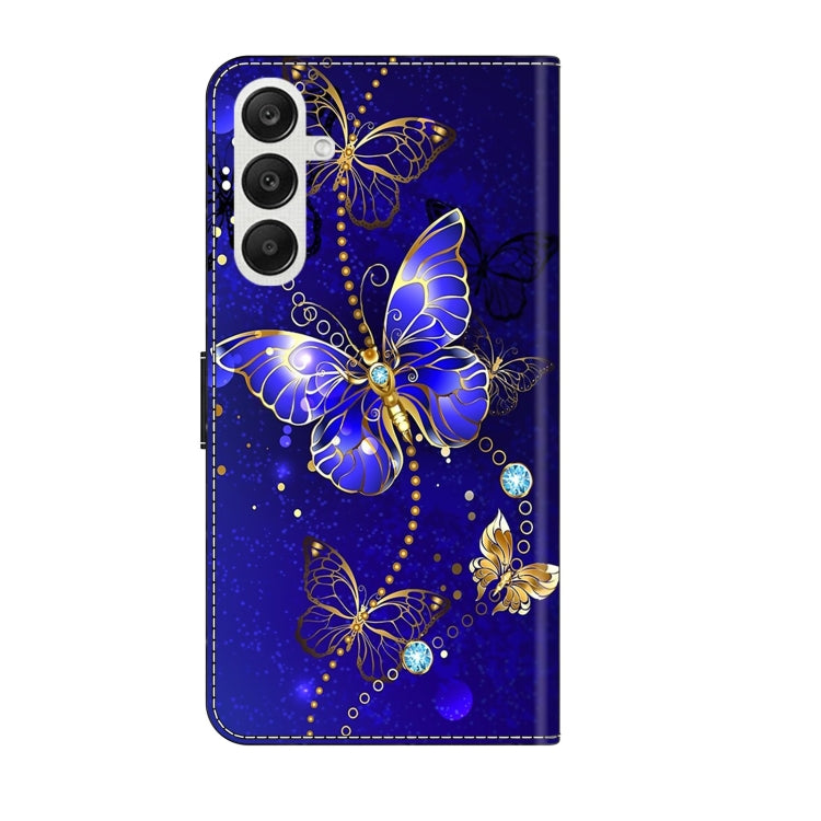 For Samsung Galaxy A55 5G Crystal 3D Shockproof Protective Leather Phone Case(Diamond Butterfly) by buy2fix
