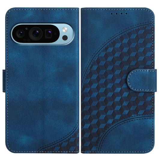 For Google Pixel 9 Pro Elephant Head Embossed Phone Leather Case with Lanyard(Royal Blue) by buy2fix