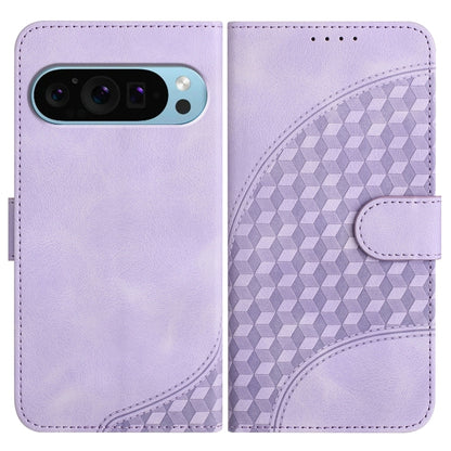 For Google Pixel 9 Elephant Head Embossed Phone Leather Case with Lanyard(Light Purple) by buy2fix