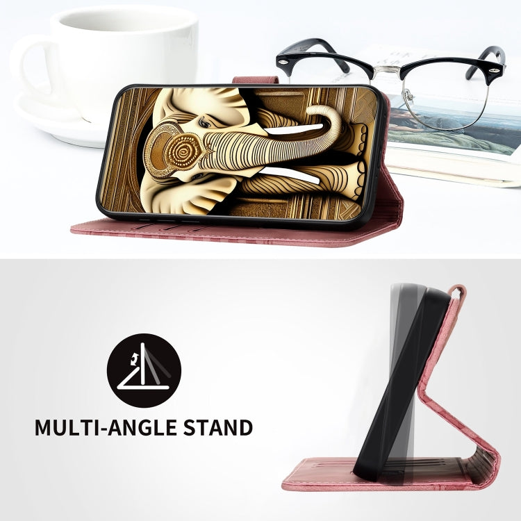 For Google Pixel 9 Elephant Head Embossed Phone Leather Case with Lanyard(Pink) by buy2fix