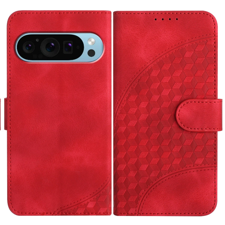 For Google Pixel 9 Elephant Head Embossed Phone Leather Case with Lanyard(Red) by buy2fix
