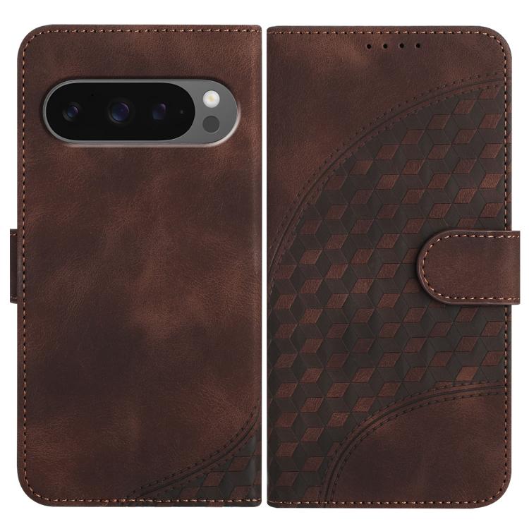 For Google Pixel 10 Pro XL Elephant Head Embossed Phone Leather Case with Lanyard(Coffee) - Google Cases by buy2fix | Online Shopping UK | buy2fix