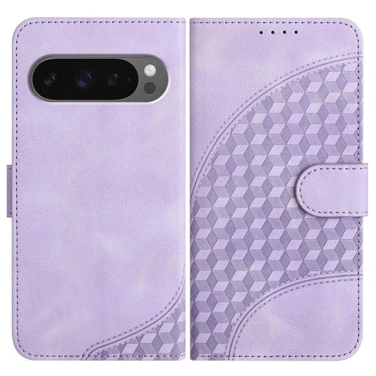 For Google Pixel 10 / Pixel 10 Pro Elephant Head Embossed Phone Leather Case with Lanyard(Light Purple) - Google Cases by buy2fix | Online Shopping UK | buy2fix