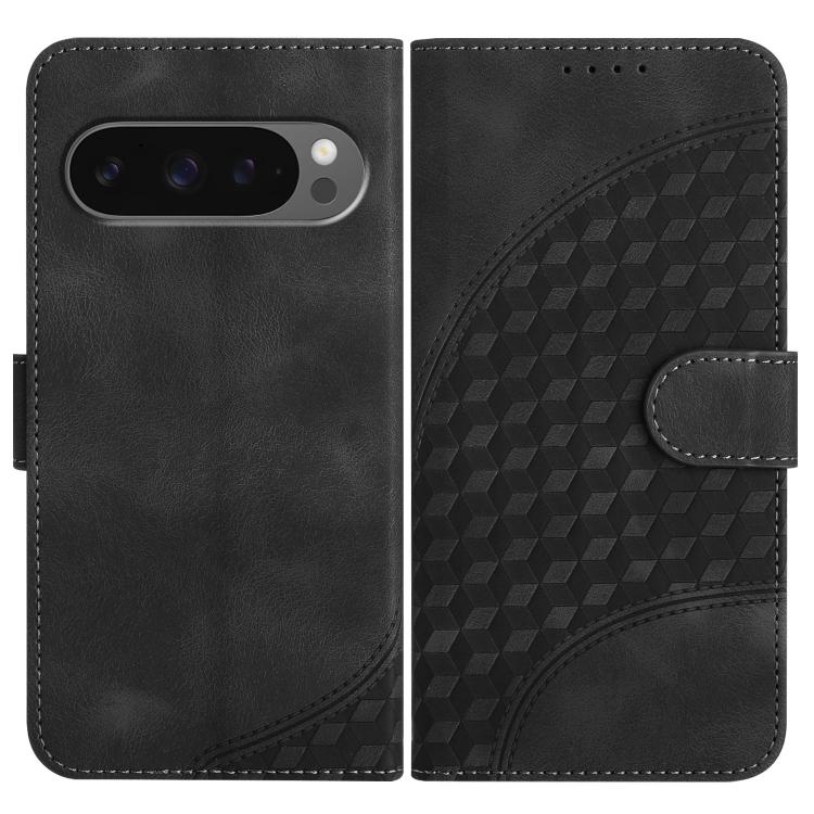 For Google Pixel 10 / Pixel 10 Pro Elephant Head Embossed Phone Leather Case with Lanyard(Black) - Google Cases by buy2fix | Online Shopping UK | buy2fix