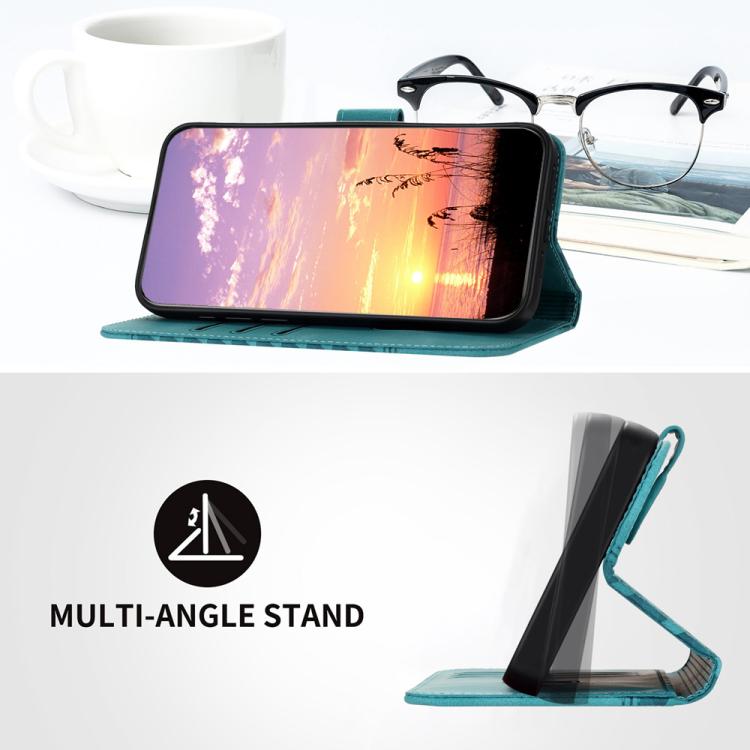 For Google Pixel 10 / Pixel 10 Pro Elephant Head Embossed Phone Leather Case with Lanyard(Light Blue) - Google Cases by buy2fix | Online Shopping UK | buy2fix