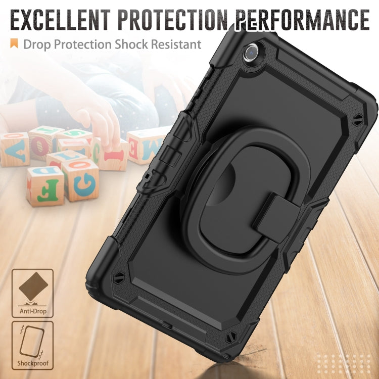 For Samsung Galaxy Tab A9+ Handle Silicone Hydric PC Tablet Case with Shoulder Strap(Black) - Galaxy Tab A9+ by buy2fix | Online Shopping UK | buy2fix