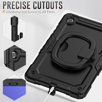 For Samsung Galaxy Tab A9+ Handle Silicone Hydric PC Tablet Case with Shoulder Strap(Black) - Galaxy Tab A9+ by buy2fix | Online Shopping UK | buy2fix