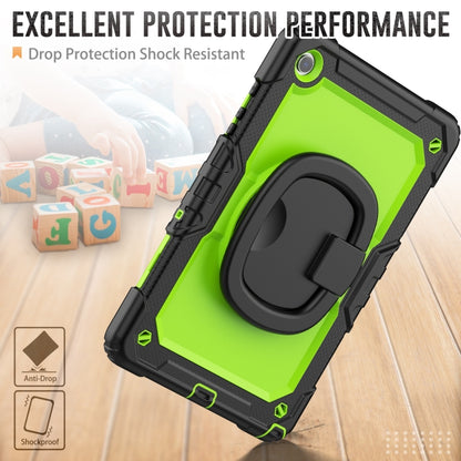 For Samsung Galaxy Tab A9+ Handle Silicone Hydric PC Tablet Case with Shoulder Strap(Yellow Green) - Galaxy Tab A9+ by buy2fix | Online Shopping UK | buy2fix