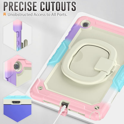 For Samsung Galaxy Tab A9+ Handle Silicone Hydric PC Tablet Case with Shoulder Strap(Colorful Pink) - Galaxy Tab A9+ by buy2fix | Online Shopping UK | buy2fix