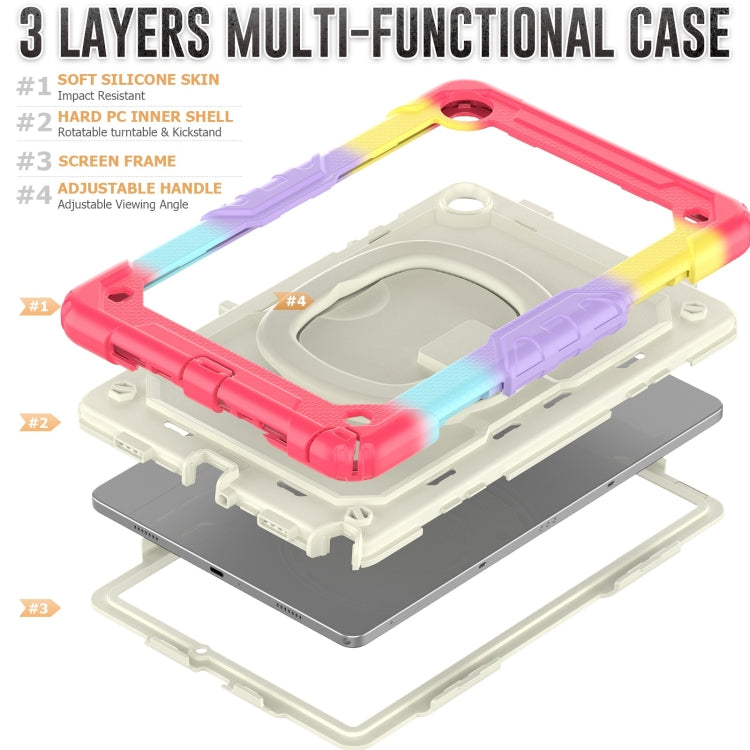 For Samsung Galaxy Tab A9+ Handle Silicone Hydric PC Tablet Case with Shoulder Strap(Colorful Red) - Galaxy Tab A9+ by buy2fix | Online Shopping UK | buy2fix