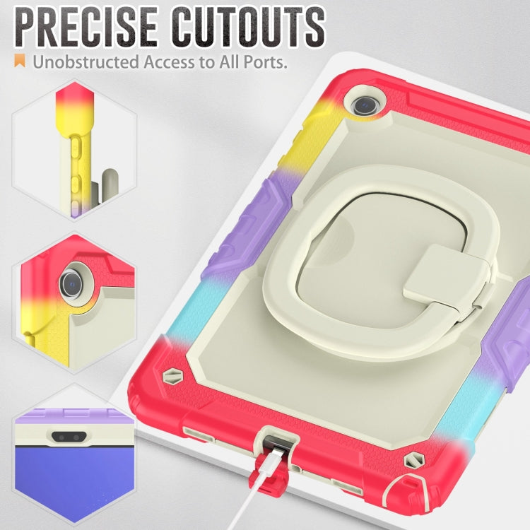 For Samsung Galaxy Tab A9+ Handle Silicone Hydric PC Tablet Case with Shoulder Strap(Colorful Red) - Galaxy Tab A9+ by buy2fix | Online Shopping UK | buy2fix