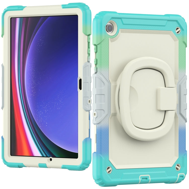 For Samsung Galaxy Tab A9+ Handle Silicone Hydric PC Tablet Case with Shoulder Strap(Colorful Blue) - Galaxy Tab A9+ by buy2fix | Online Shopping UK | buy2fix