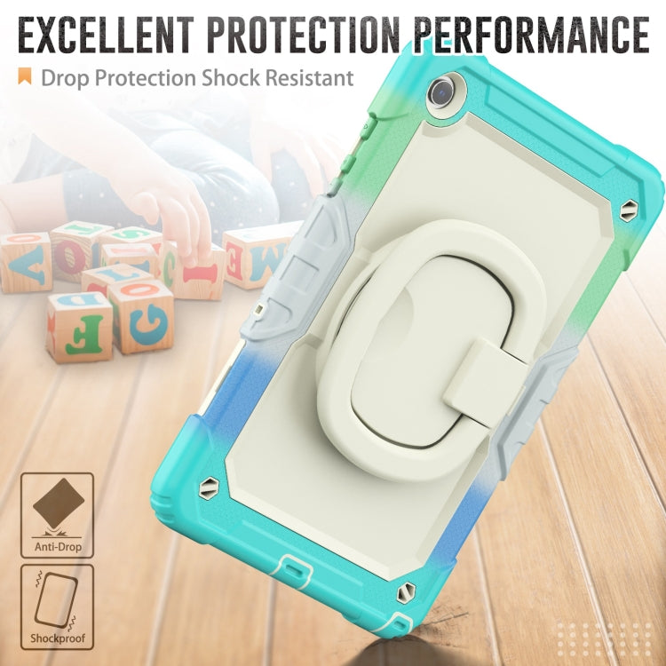 For Samsung Galaxy Tab A9+ Handle Silicone Hydric PC Tablet Case with Shoulder Strap(Colorful Blue) - Galaxy Tab A9+ by buy2fix | Online Shopping UK | buy2fix