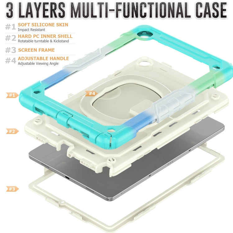 For Samsung Galaxy Tab A9+ Handle Silicone Hydric PC Tablet Case with Shoulder Strap(Colorful Blue) - Galaxy Tab A9+ by buy2fix | Online Shopping UK | buy2fix