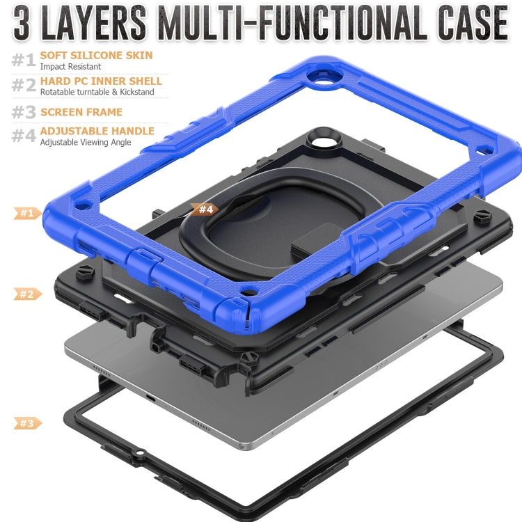 For Samsung Galaxy Tab A9+ Handle Silicone Hydric PC Tablet Case with Shoulder Strap(Dark Blue) - Galaxy Tab A9+ by buy2fix | Online Shopping UK | buy2fix