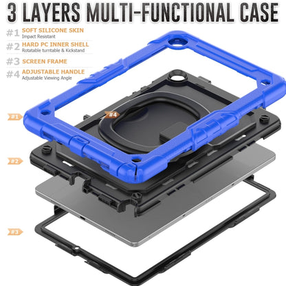 For Samsung Galaxy Tab A9+ Handle Silicone Hydric PC Tablet Case with Shoulder Strap(Dark Blue) - Galaxy Tab A9+ by buy2fix | Online Shopping UK | buy2fix