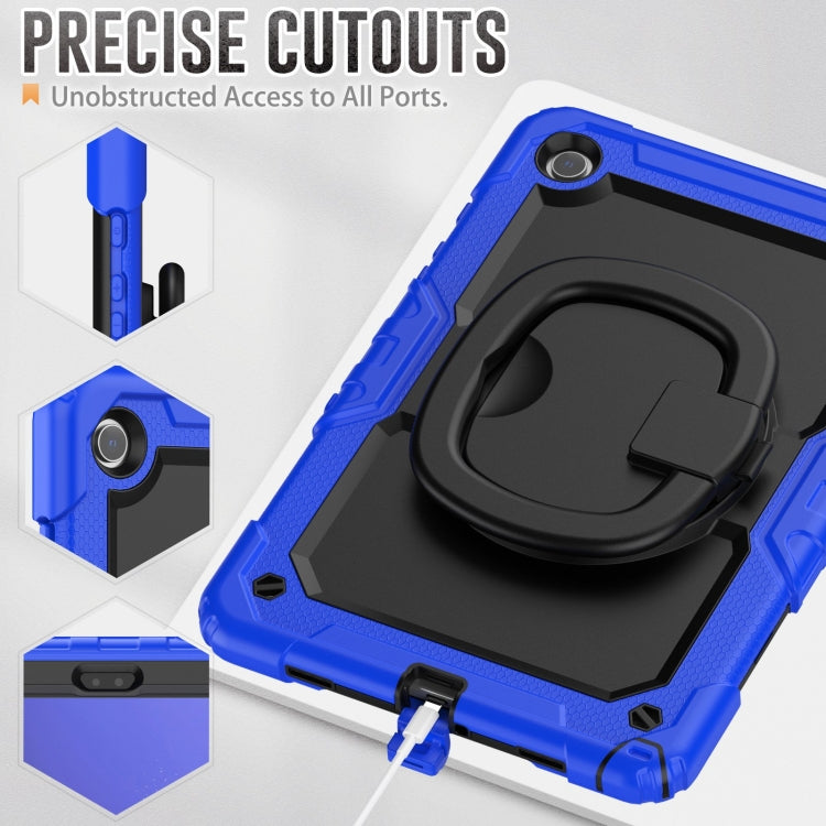 For Samsung Galaxy Tab A9+ Handle Silicone Hydric PC Tablet Case with Shoulder Strap(Dark Blue) - Galaxy Tab A9+ by buy2fix | Online Shopping UK | buy2fix