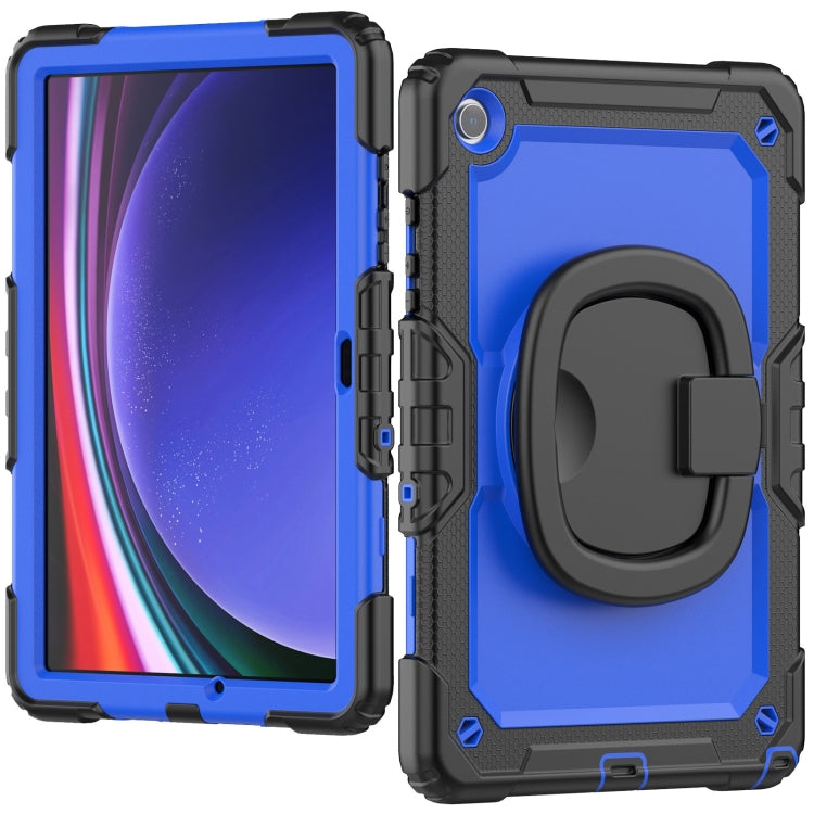 For Samsung Galaxy Tab A9+ Handle Silicone Hydric PC Tablet Case with Shoulder Strap(Dark Blue PC) - Galaxy Tab A9+ by buy2fix | Online Shopping UK | buy2fix