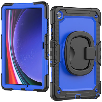 For Samsung Galaxy Tab A9+ Handle Silicone Hydric PC Tablet Case with Shoulder Strap(Dark Blue PC) - Galaxy Tab A9+ by buy2fix | Online Shopping UK | buy2fix