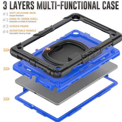 For Samsung Galaxy Tab A9+ Handle Silicone Hydric PC Tablet Case with Shoulder Strap(Dark Blue PC) - Galaxy Tab A9+ by buy2fix | Online Shopping UK | buy2fix