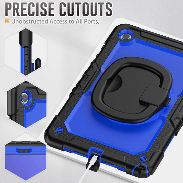 For Samsung Galaxy Tab A9+ Handle Silicone Hydric PC Tablet Case with Shoulder Strap(Dark Blue PC) - Galaxy Tab A9+ by buy2fix | Online Shopping UK | buy2fix