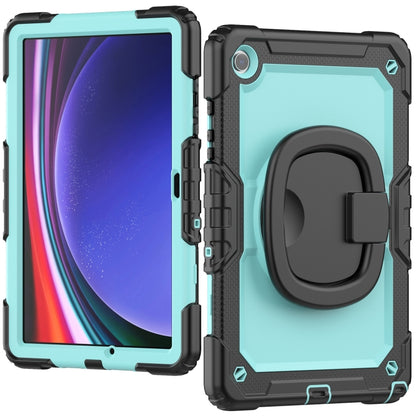 For Samsung Galaxy Tab A9+ Handle Silicone Hydric PC Tablet Case with Shoulder Strap(Light Blue) - Galaxy Tab A9+ by buy2fix | Online Shopping UK | buy2fix