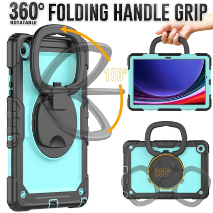 For Samsung Galaxy Tab A9+ Handle Silicone Hydric PC Tablet Case with Shoulder Strap(Light Blue) - Galaxy Tab A9+ by buy2fix | Online Shopping UK | buy2fix