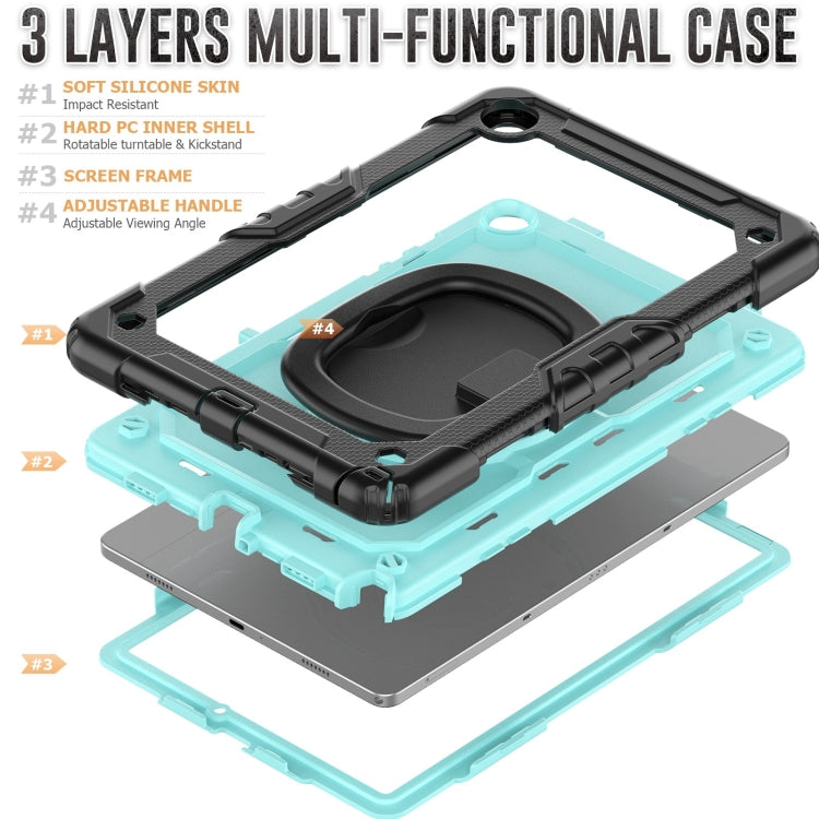 For Samsung Galaxy Tab A9+ Handle Silicone Hydric PC Tablet Case with Shoulder Strap(Light Blue) - Galaxy Tab A9+ by buy2fix | Online Shopping UK | buy2fix