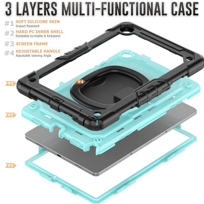 For Samsung Galaxy Tab A9+ Handle Silicone Hydric PC Tablet Case with Shoulder Strap(Light Blue) - Galaxy Tab A9+ by buy2fix | Online Shopping UK | buy2fix