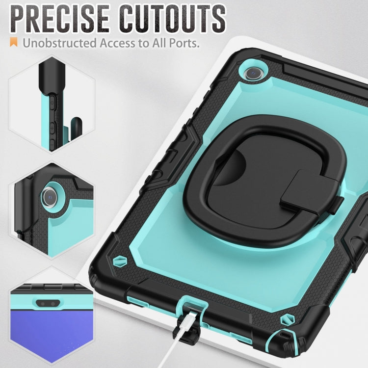 For Samsung Galaxy Tab A9+ Handle Silicone Hydric PC Tablet Case with Shoulder Strap(Light Blue) - Galaxy Tab A9+ by buy2fix | Online Shopping UK | buy2fix