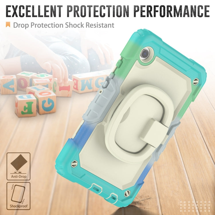 For Samsung Galaxy Tab A9 Handle Silicone Hydric PC Tablet Case with Shoulder Strap(Colorful Blue) - Galaxy Tab A9 by buy2fix | Online Shopping UK | buy2fix