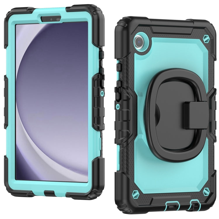 For Samsung Galaxy Tab A9 Handle Silicone Hydric PC Tablet Case with Shoulder Strap(Light Blue) - Galaxy Tab A9 by buy2fix | Online Shopping UK | buy2fix