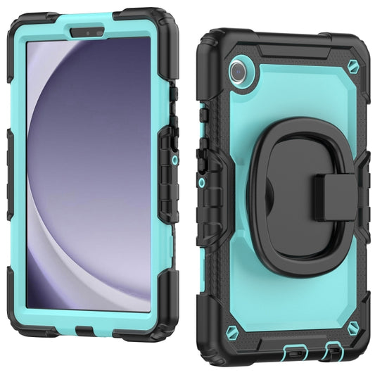 For Samsung Galaxy Tab A9 Handle Silicone Hydric PC Tablet Case with Shoulder Strap(Light Blue) - Galaxy Tab A9 by buy2fix | Online Shopping UK | buy2fix