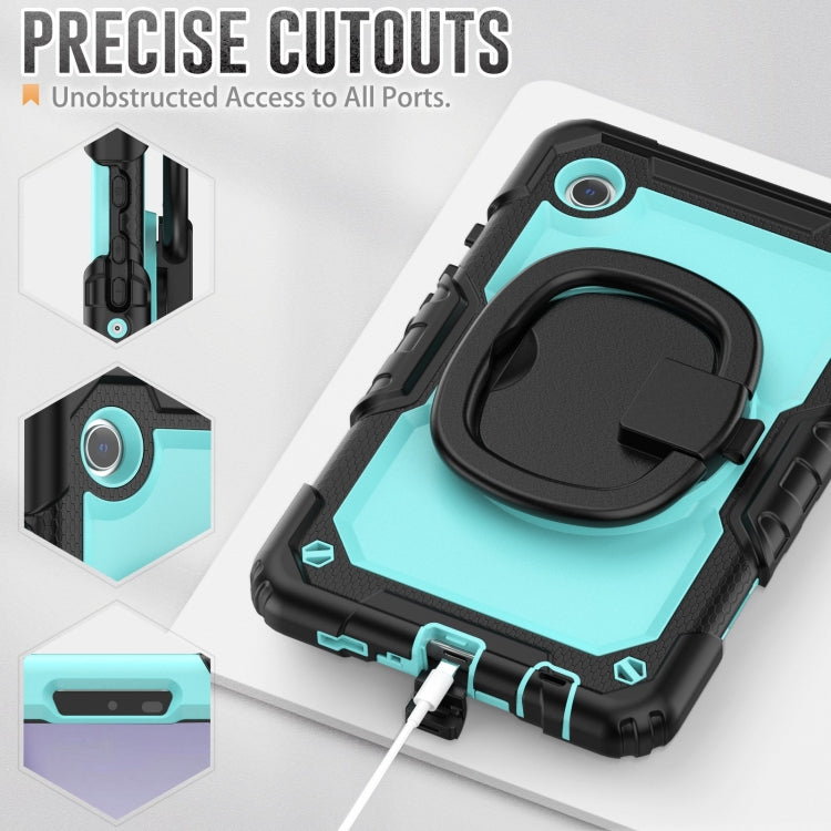 For Samsung Galaxy Tab A9 Handle Silicone Hydric PC Tablet Case with Shoulder Strap(Light Blue) - Galaxy Tab A9 by buy2fix | Online Shopping UK | buy2fix