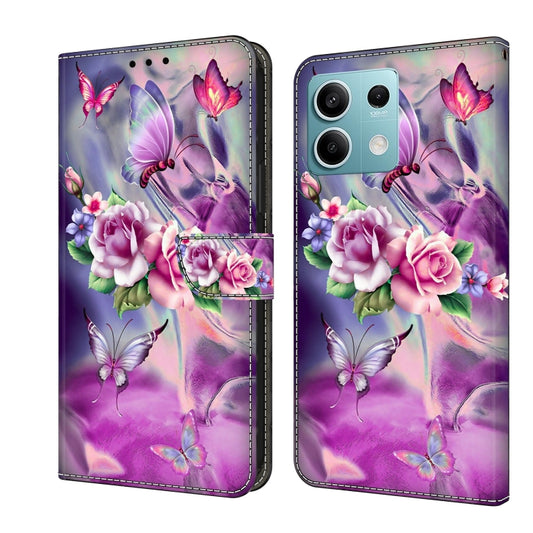 For Xiaomi Redmi Note 13  5G Crystal 3D Shockproof Protective Leather Phone Case(Butterfly) - Xiaomi Cases by buy2fix | Online Shopping UK | buy2fix
