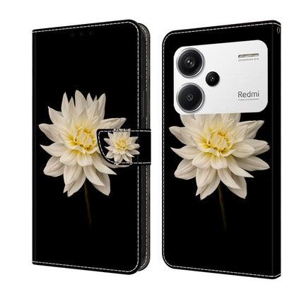 For Xiaomi Redmi Note 13 Pro+ Crystal 3D Shockproof Protective Leather Phone Case(White Flower) - Xiaomi Cases by buy2fix | Online Shopping UK | buy2fix