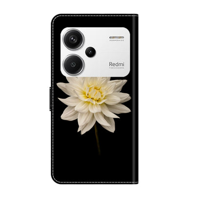 For Xiaomi Redmi Note 13 Pro+ Crystal 3D Shockproof Protective Leather Phone Case(White Flower) - Xiaomi Cases by buy2fix | Online Shopping UK | buy2fix