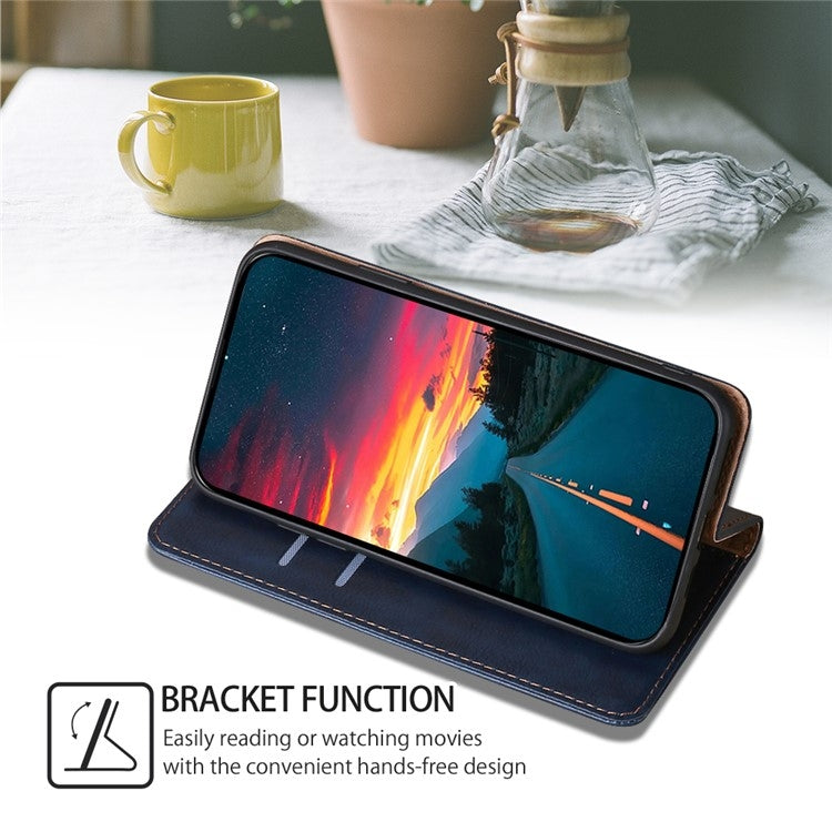 For Xiaomi 14 Gloss Oil Solid Color Magnetic Leather Phone Case(Blue) - Xiaomi Cases by buy2fix | Online Shopping UK | buy2fix