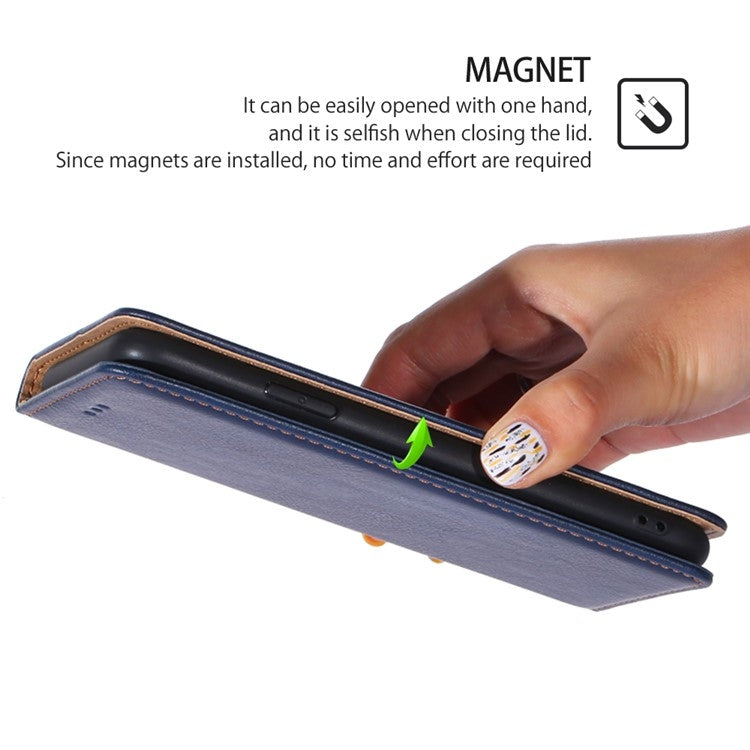 For Xiaomi 14 Gloss Oil Solid Color Magnetic Leather Phone Case(Blue) - Xiaomi Cases by buy2fix | Online Shopping UK | buy2fix