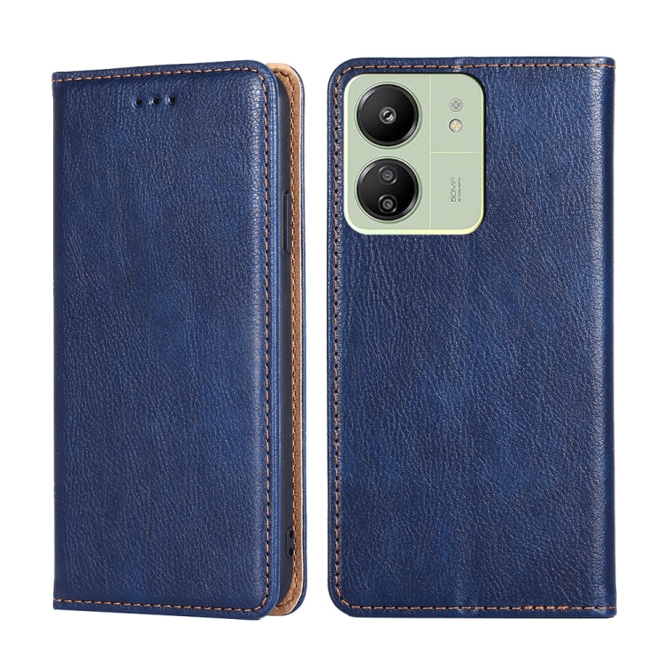 For Xiaomi Redmi 13C 4G Gloss Oil Solid Color Magnetic Leather Phone Case(Blue) by buy2fix