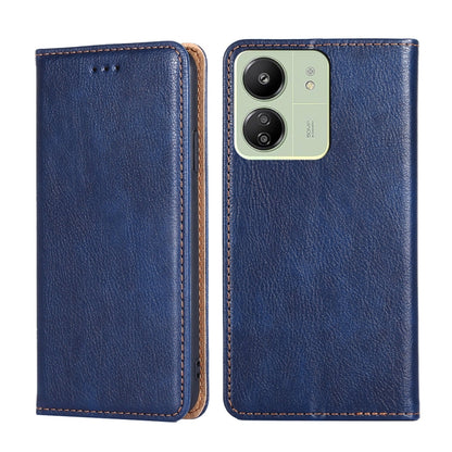 For Xiaomi Redmi 13C 4G Gloss Oil Solid Color Magnetic Leather Phone Case(Blue) by buy2fix