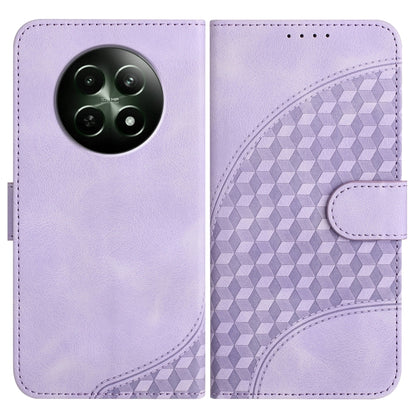 For Realme 12 5G Global Elephant Head Embossed Phone Leather Case with Lanyard(Light Purple) - Realme Cases by buy2fix | Online Shopping UK | buy2fix
