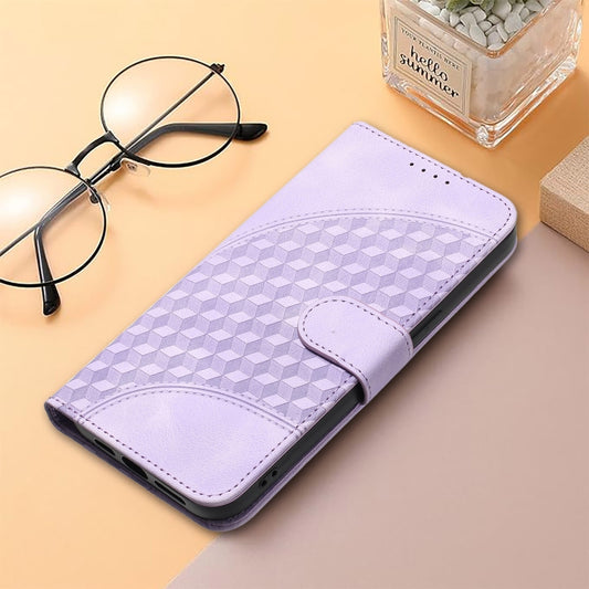 For Realme 12 5G Global Elephant Head Embossed Phone Leather Case with Lanyard(Light Purple) - Realme Cases by buy2fix | Online Shopping UK | buy2fix